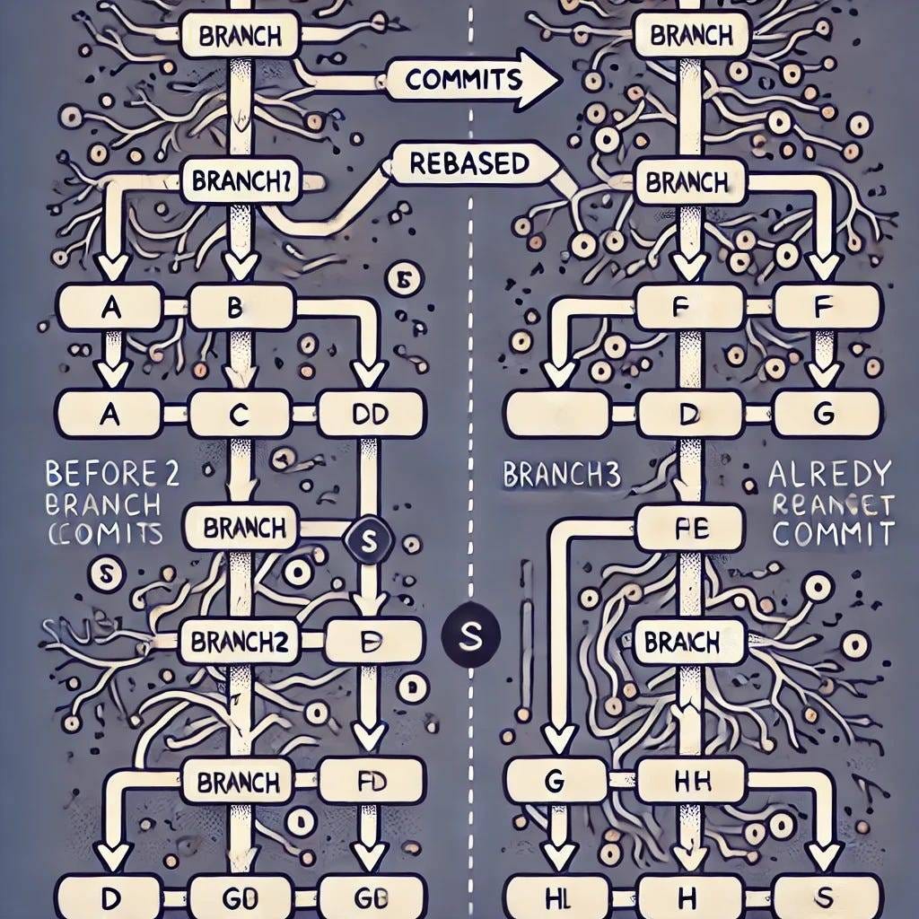 Medium article cover: Rebase Multiple GIT Branches Like a Pro: Creating Continuous PR Chains